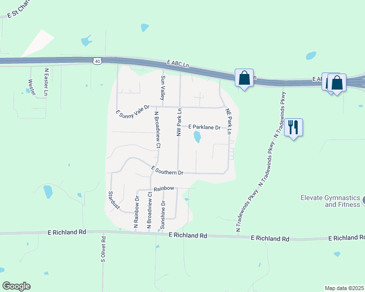 map of restaurants, bars, coffee shops, grocery stores, and more near 540 Northeast Park Lane in Columbia