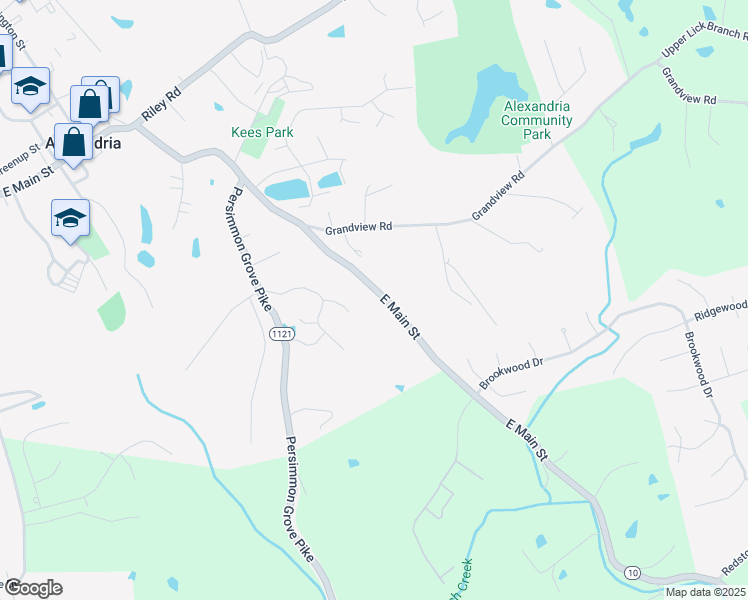 map of restaurants, bars, coffee shops, grocery stores, and more near 8670 East Main Street in Alexandria
