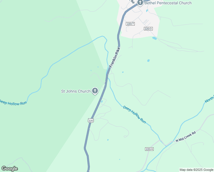 map of restaurants, bars, coffee shops, grocery stores, and more near 3222 Franklin Pike in Petersburg