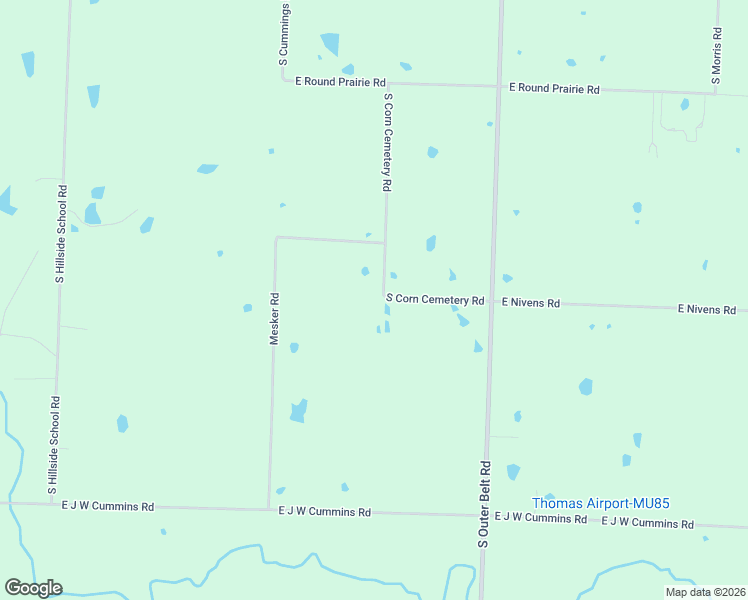 map of restaurants, bars, coffee shops, grocery stores, and more near 8620 South Corn Cemetery Road in Oak Grove