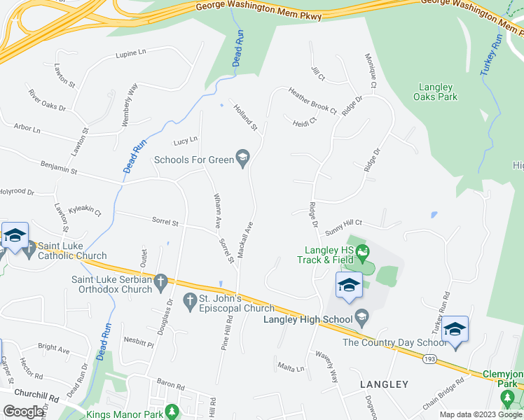 map of restaurants, bars, coffee shops, grocery stores, and more near 905 Mackall Avenue in McLean