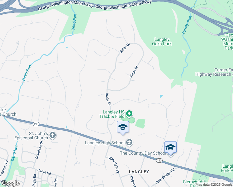 map of restaurants, bars, coffee shops, grocery stores, and more near 706 Ridge Drive in McLean