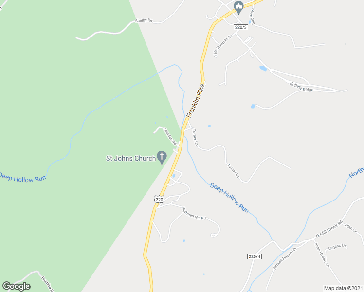 map of restaurants, bars, coffee shops, grocery stores, and more near 3222 Franklin Pike in Petersburg