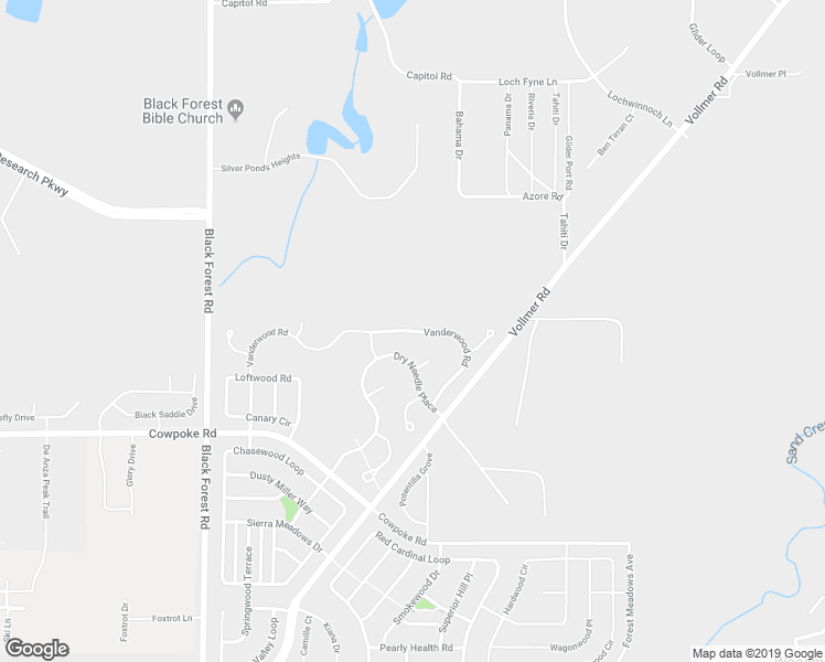 map of restaurants, bars, coffee shops, grocery stores, and more near 8914 Vanderwood Road in Colorado Springs