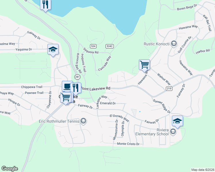 map of restaurants, bars, coffee shops, grocery stores, and more near 9977 El Capitan Way in Kelseyville
