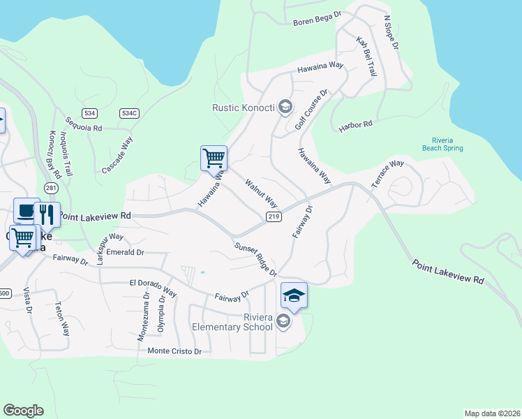map of restaurants, bars, coffee shops, grocery stores, and more near 10318 Hok Has Ha Lane in Kelseyville