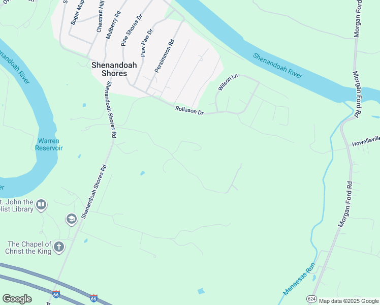 map of restaurants, bars, coffee shops, grocery stores, and more near 22 St Joseph Ct in Front Royal