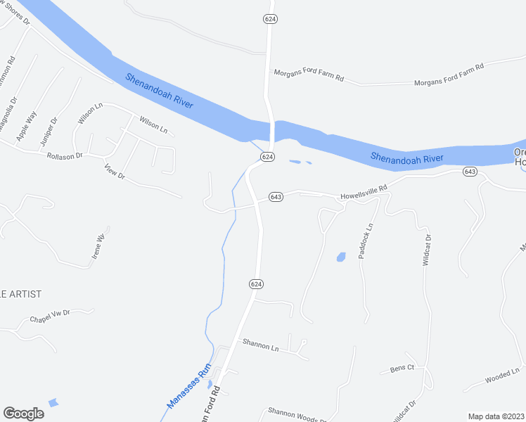 map of restaurants, bars, coffee shops, grocery stores, and more near 1154 Morgan Ford Road in Front Royal