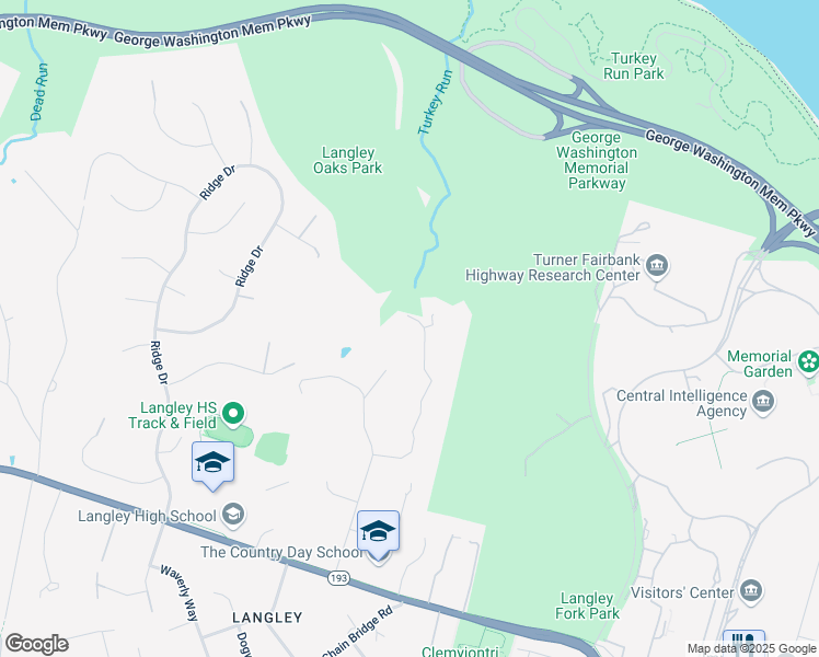 map of restaurants, bars, coffee shops, grocery stores, and more near 800 Turkey Run Road in McLean