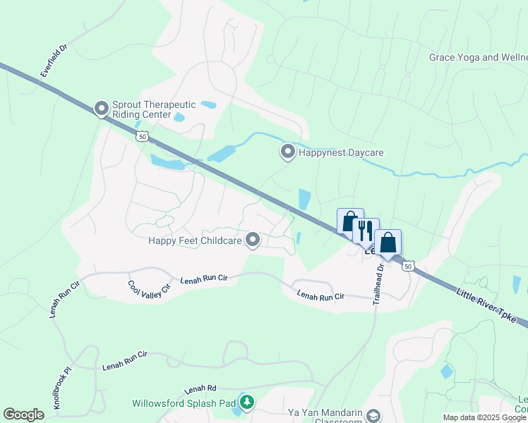 map of restaurants, bars, coffee shops, grocery stores, and more near 40936 Keiffer Court in Aldie