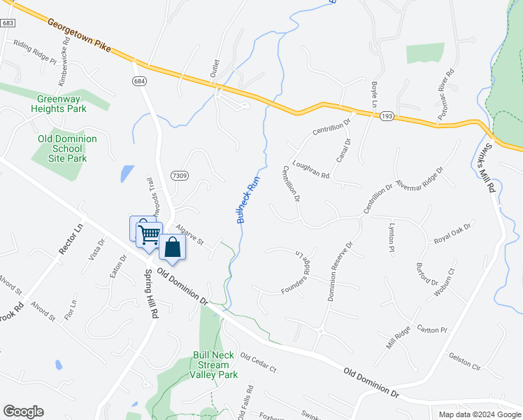 map of restaurants, bars, coffee shops, grocery stores, and more near 7849 Westmont Lane in McLean