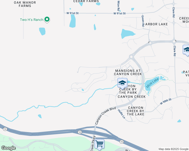 map of restaurants, bars, coffee shops, grocery stores, and more near 25833 West 96th Street in Lenexa