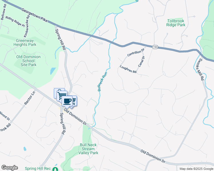 map of restaurants, bars, coffee shops, grocery stores, and more near 7849 Westmont Lane in McLean