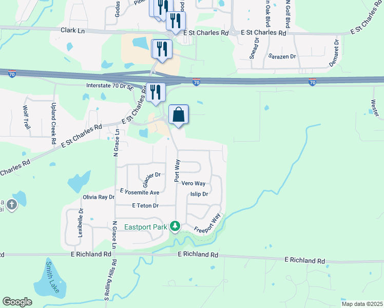 map of restaurants, bars, coffee shops, grocery stores, and more near 5709 Camden Circle in Columbia