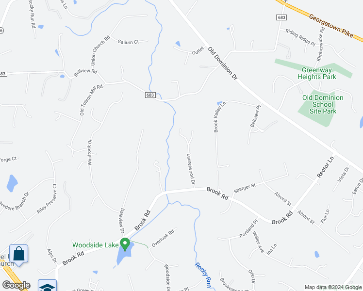 map of restaurants, bars, coffee shops, grocery stores, and more near 1112 Laurelwood Drive in McLean