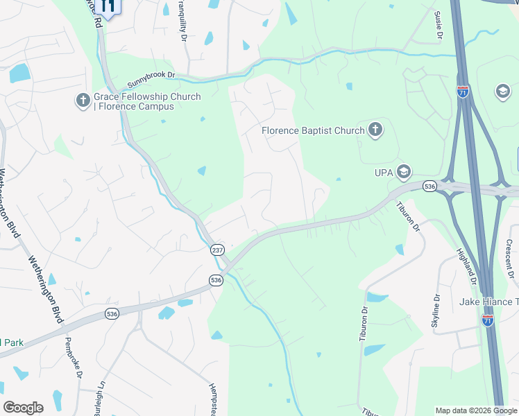 map of restaurants, bars, coffee shops, grocery stores, and more near 10477 Blacksmith Place in Florence