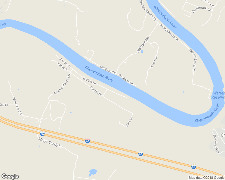 map of restaurants, bars, coffee shops, grocery stores, and more near 525 Avalon Drive in Front Royal