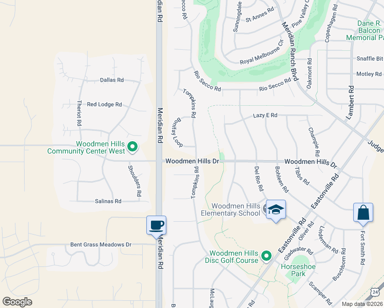 map of restaurants, bars, coffee shops, grocery stores, and more near 11872 Mahan Road in Peyton