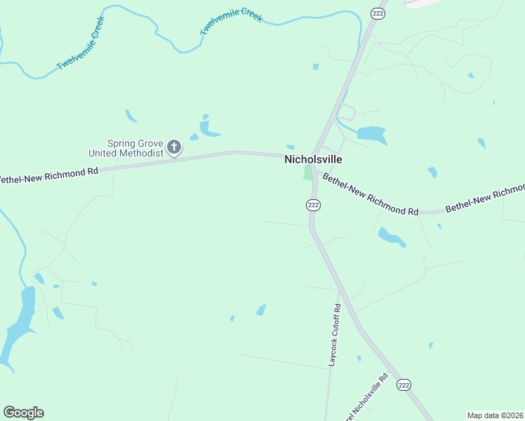 map of restaurants, bars, coffee shops, grocery stores, and more near 2569 Ohio 222 in New Richmond