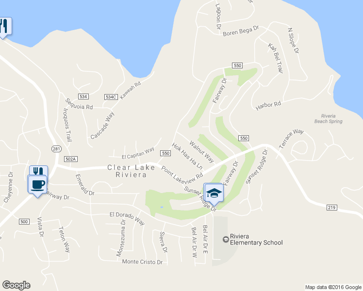 map of restaurants, bars, coffee shops, grocery stores, and more near 10272 Hok Has Ha Lane in Kelseyville