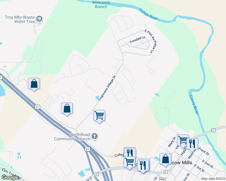 map of restaurants, bars, coffee shops, grocery stores, and more near 31 West Port Au Prince Lane in Moscow Mills