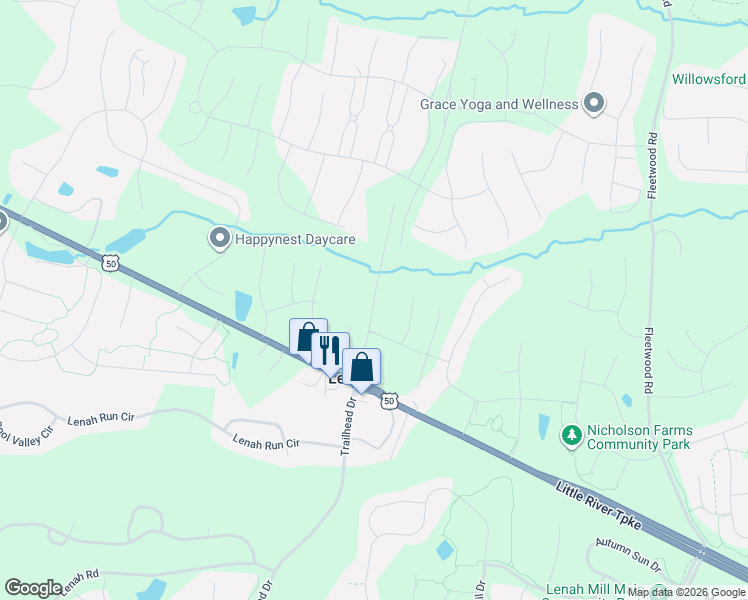 map of restaurants, bars, coffee shops, grocery stores, and more near 23930 Lenah Farm Ln in Aldie