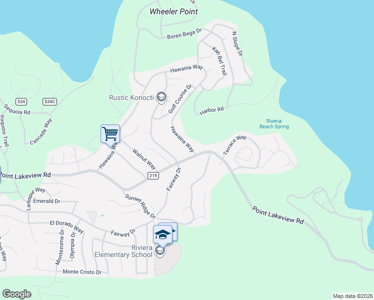 map of restaurants, bars, coffee shops, grocery stores, and more near 4591 Hawaina Way in Kelseyville
