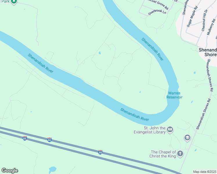 map of restaurants, bars, coffee shops, grocery stores, and more near 360 Beach Drive in Front Royal