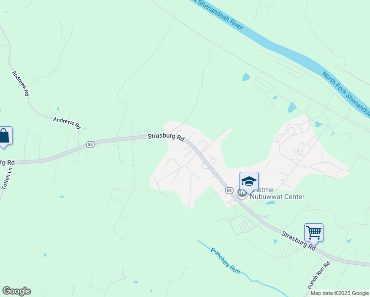 map of restaurants, bars, coffee shops, grocery stores, and more near 1971 Strasburg Road in Front Royal