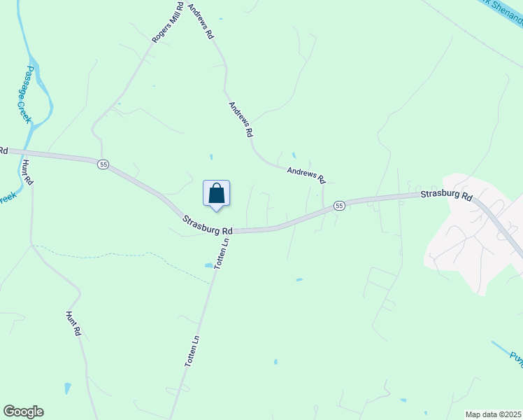 map of restaurants, bars, coffee shops, grocery stores, and more near 61 Gardener Lane in Front Royal