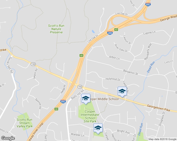 map of restaurants, bars, coffee shops, grocery stores, and more near 7112 Holyrood Drive in McLean