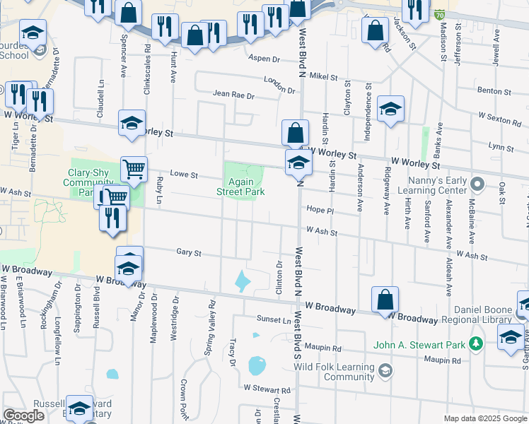 map of restaurants, bars, coffee shops, grocery stores, and more near 209 Wheaton Court in Columbia