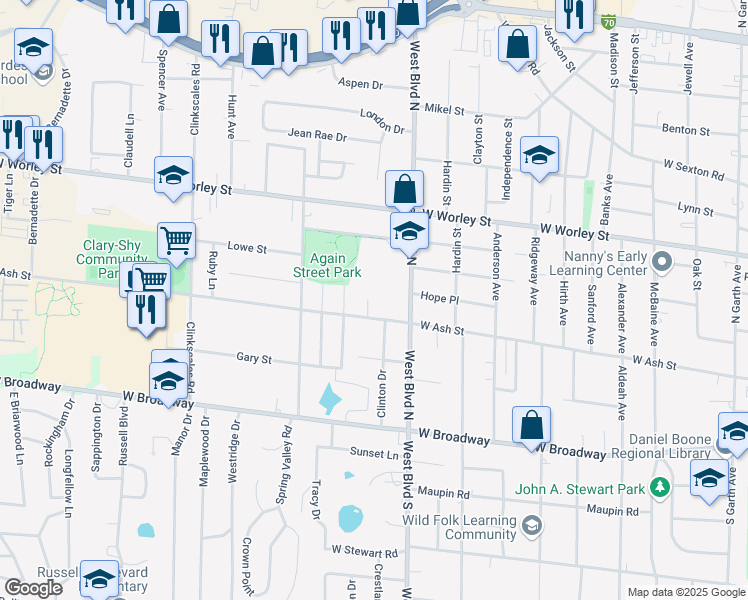 map of restaurants, bars, coffee shops, grocery stores, and more near 209 Wheaton Court in Columbia