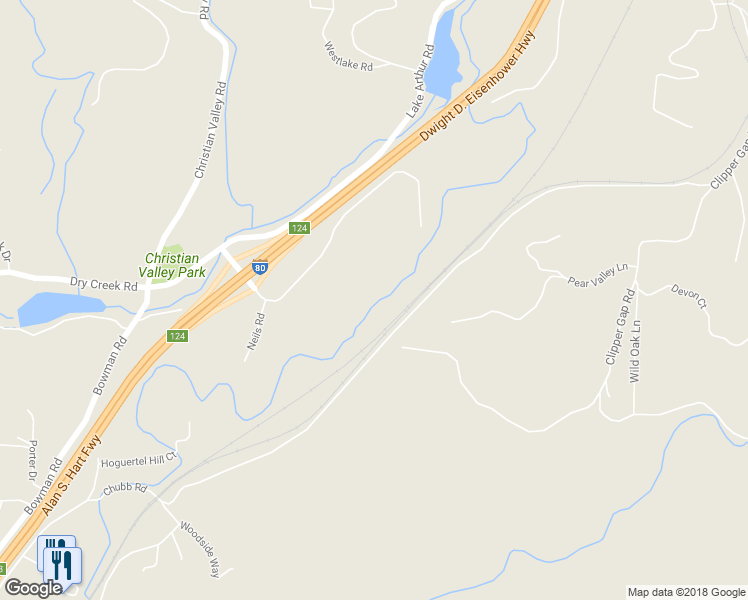 map of restaurants, bars, coffee shops, grocery stores, and more near 15280 Neils Road in Auburn