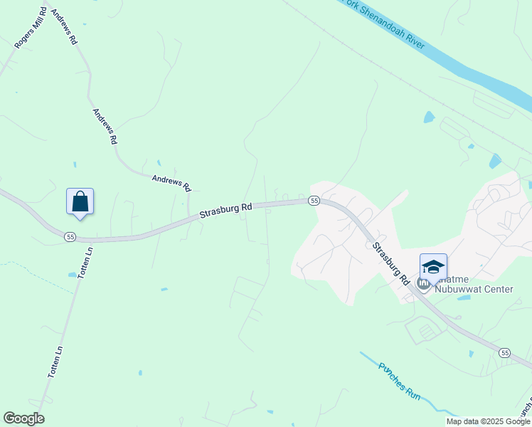 map of restaurants, bars, coffee shops, grocery stores, and more near 21 Poe Drive in Front Royal