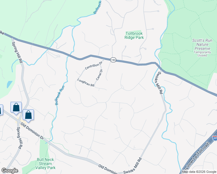 map of restaurants, bars, coffee shops, grocery stores, and more near 7724 Canal Court in McLean