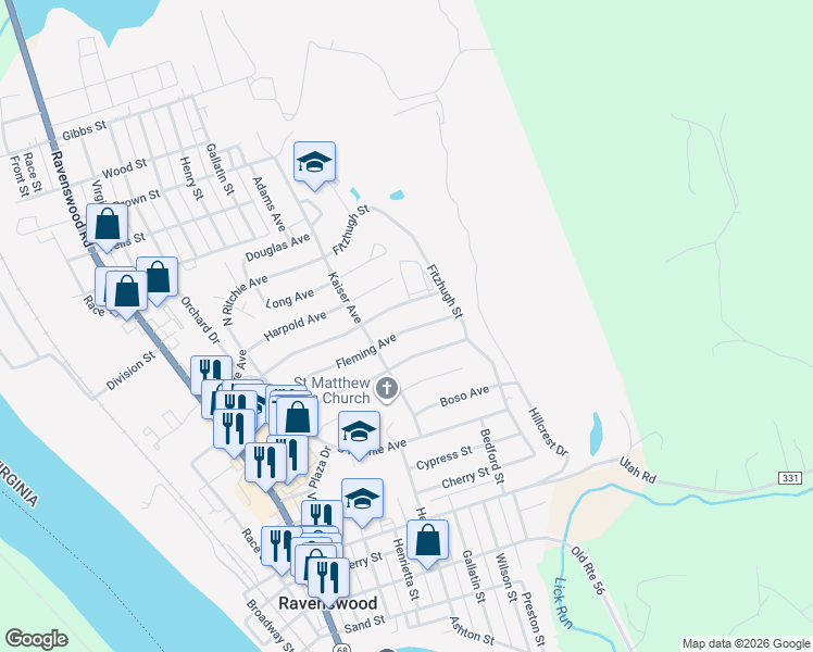 map of restaurants, bars, coffee shops, grocery stores, and more near 712 Fleming Avenue in Ravenswood