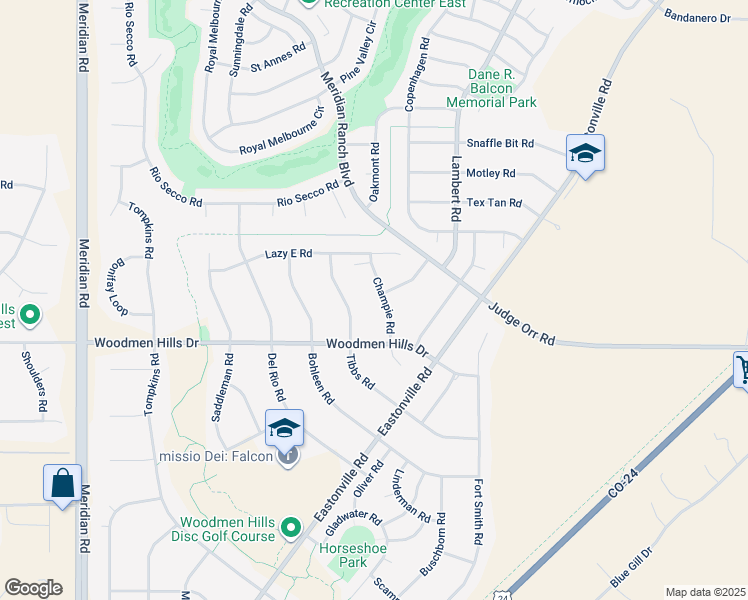 map of restaurants, bars, coffee shops, grocery stores, and more near 8582 Champie Road in Peyton
