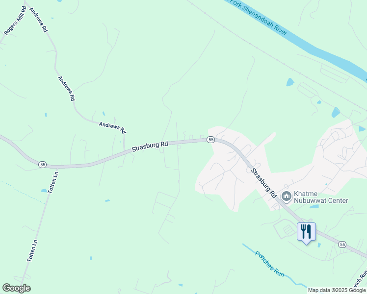 map of restaurants, bars, coffee shops, grocery stores, and more near 21 Poe Drive in Front Royal