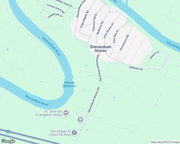 map of restaurants, bars, coffee shops, grocery stores, and more near 2503 Shenandoah Shores Road in Front Royal
