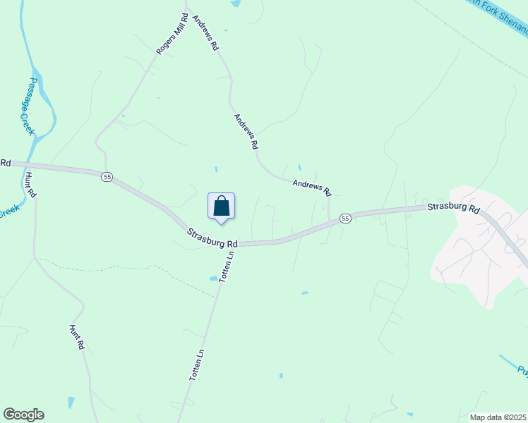 map of restaurants, bars, coffee shops, grocery stores, and more near 99 Gardener Lane in Front Royal