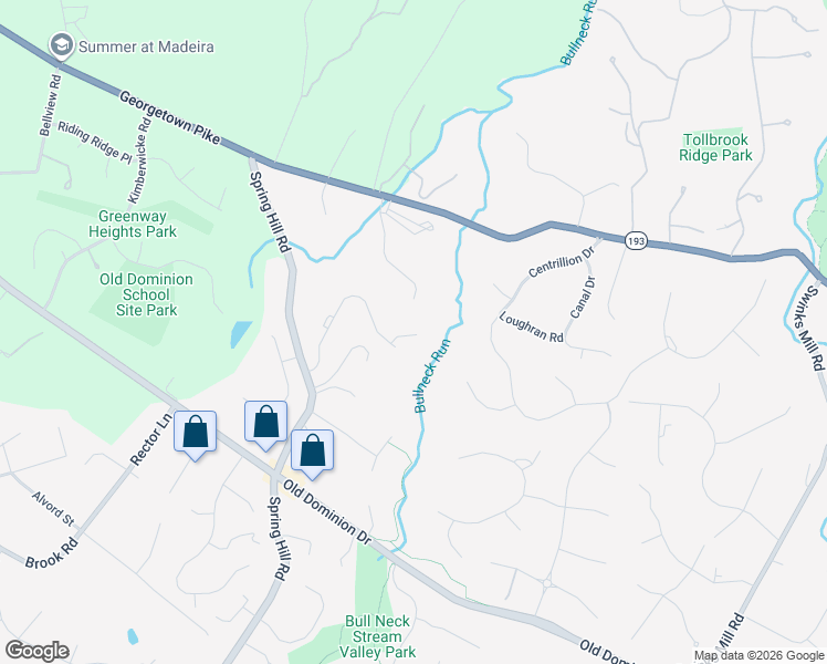 map of restaurants, bars, coffee shops, grocery stores, and more near 8004 Greenwich Woods Drive in McLean