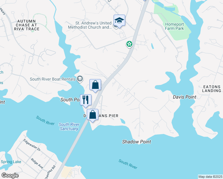 map of restaurants, bars, coffee shops, grocery stores, and more near in Edgewater