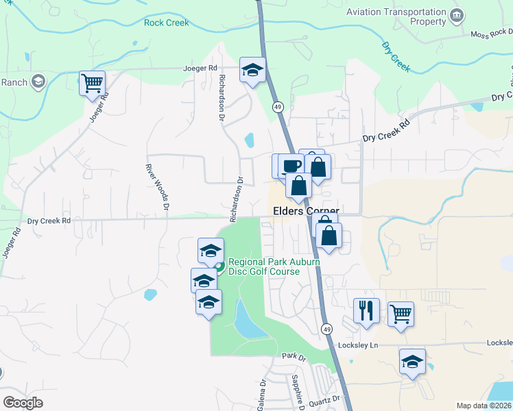 map of restaurants, bars, coffee shops, grocery stores, and more near in Placer County
