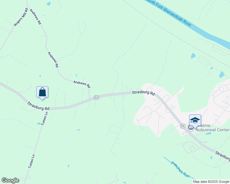 map of restaurants, bars, coffee shops, grocery stores, and more near 2294 Strasburg Road in Front Royal