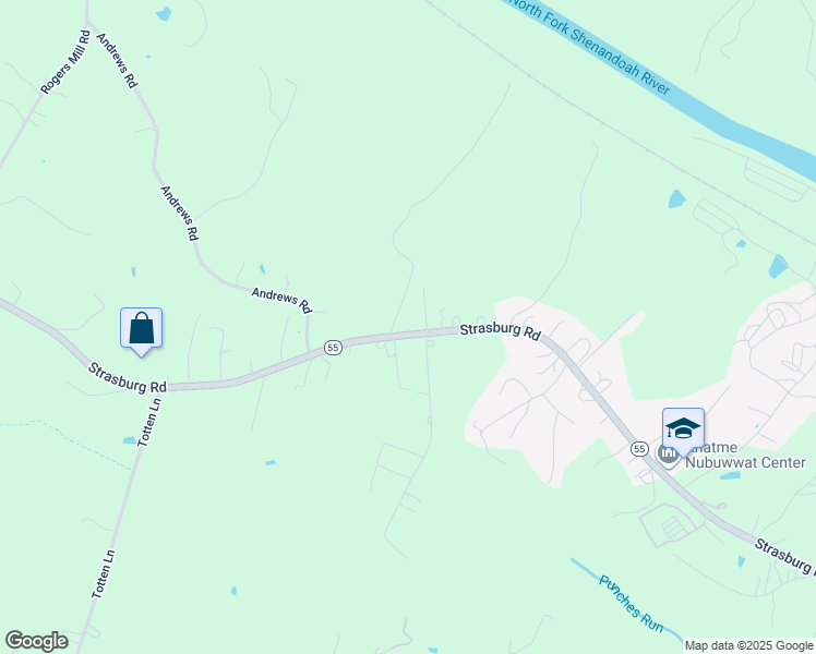map of restaurants, bars, coffee shops, grocery stores, and more near 2282 Strasburg Road in Front Royal