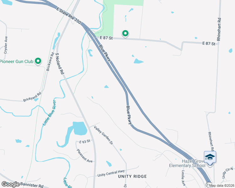 map of restaurants, bars, coffee shops, grocery stores, and more near 13915-14709 Blue Parkway in Kansas City