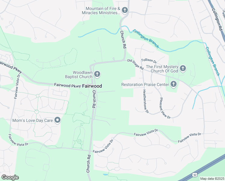 map of restaurants, bars, coffee shops, grocery stores, and more near 4903 Church Road in Bowie