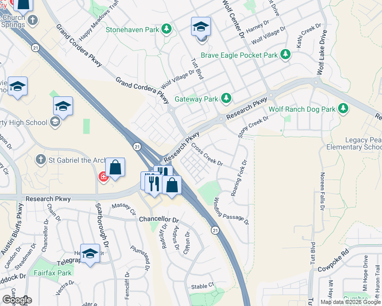map of restaurants, bars, coffee shops, grocery stores, and more near 5460 Smokey Heights in Colorado Springs