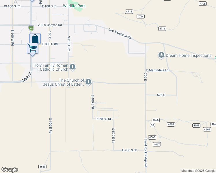 map of restaurants, bars, coffee shops, grocery stores, and more near 440 East 500 South Street in Fillmore